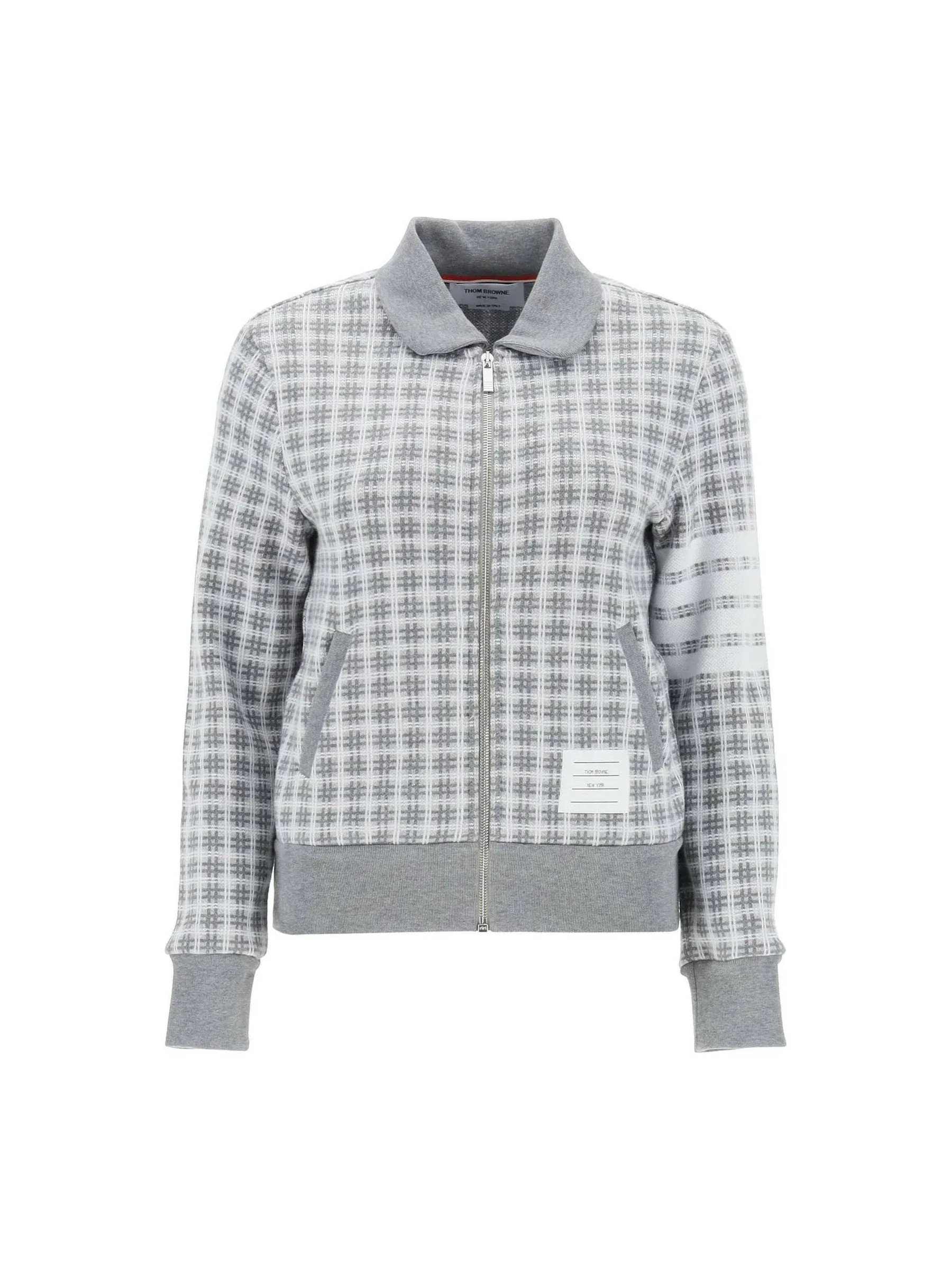 4-Bar Check Knit Sweatshirt