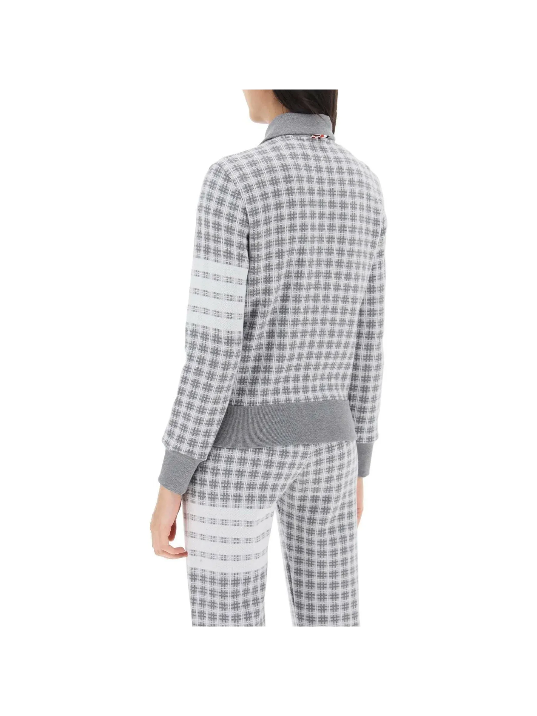 4-Bar Check Knit Sweatshirt
