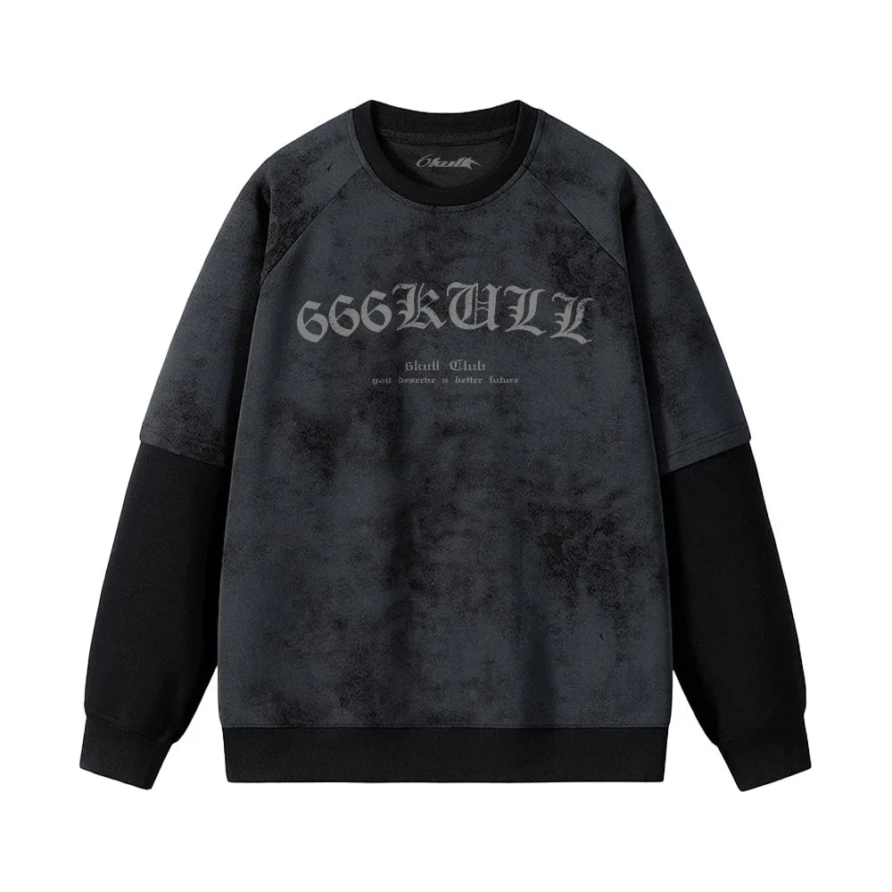 6Kull Bone Wing Splicing Sweatshirt