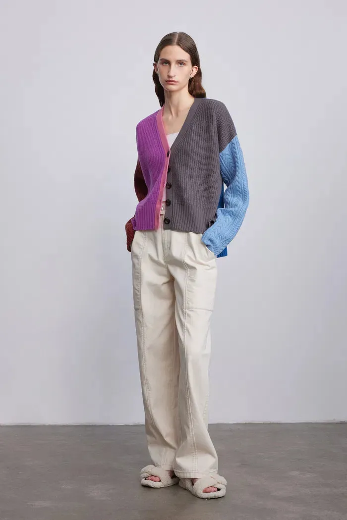 Alba Multi-Color Cardigan in Wool Yarn