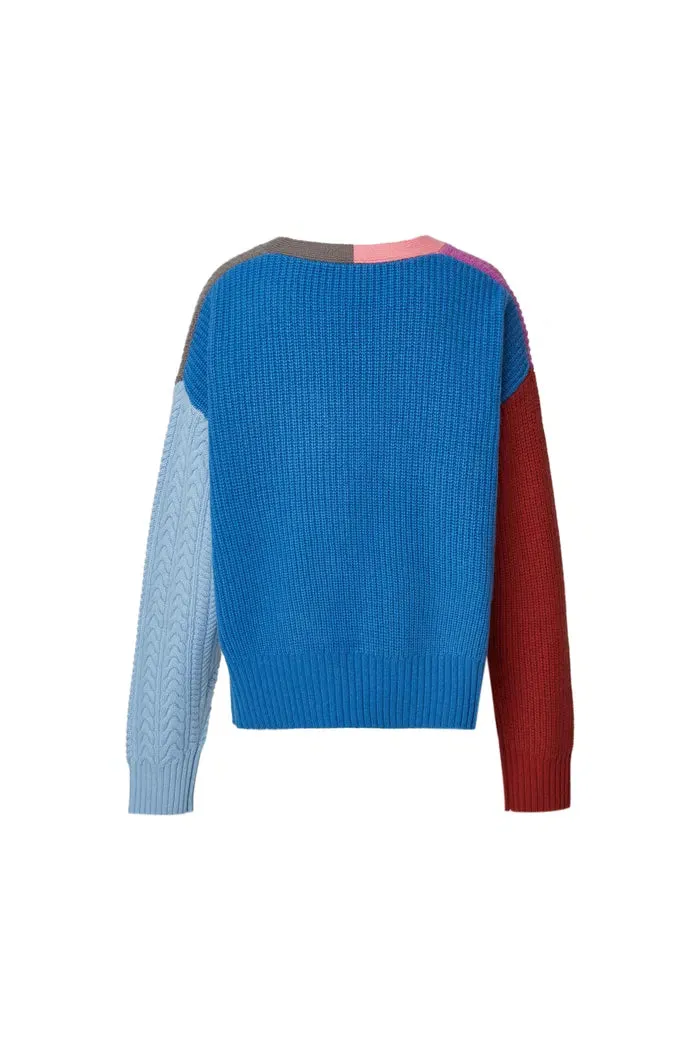 Alba Multi-Color Cardigan in Wool Yarn