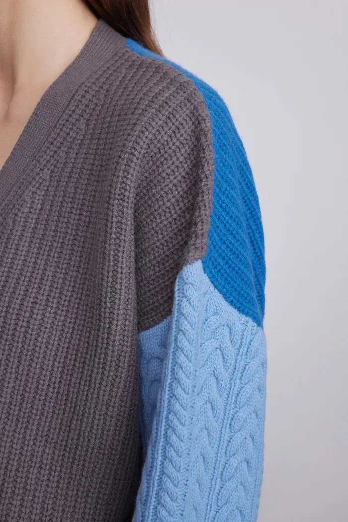 Alba Multi-Color Cardigan in Wool Yarn