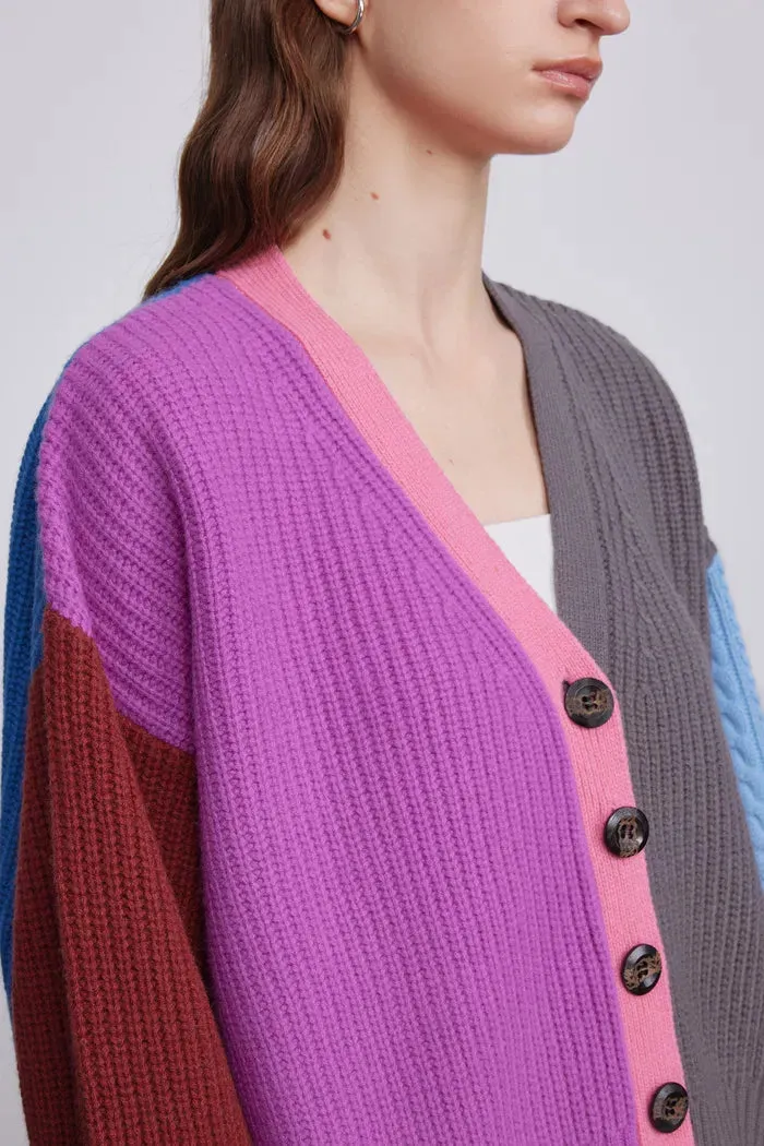 Alba Multi-Color Cardigan in Wool Yarn