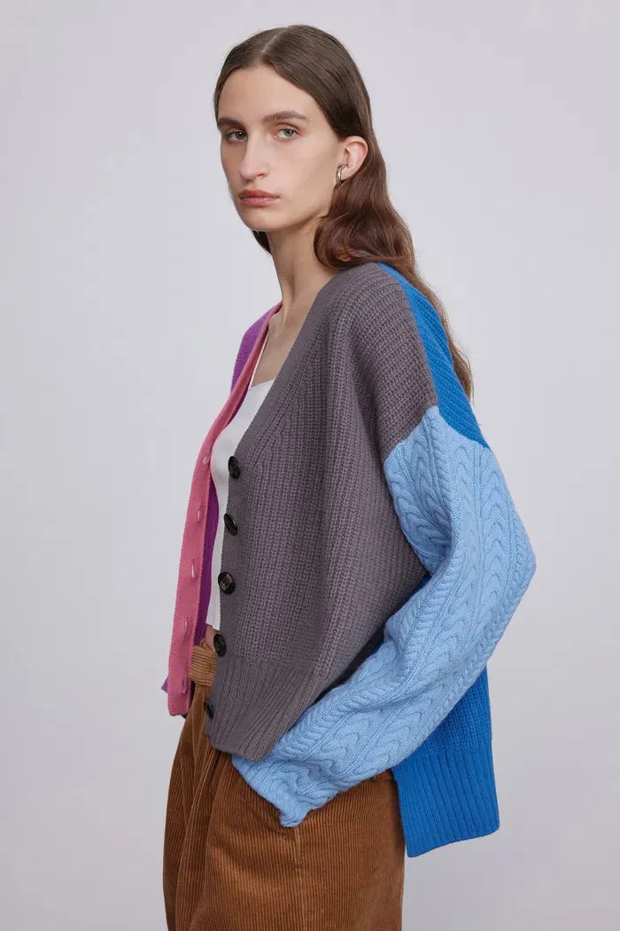 Alba Multi-Color Cardigan in Wool Yarn