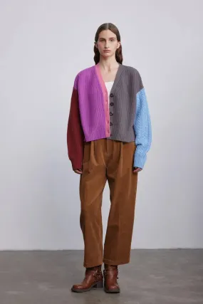Alba Multi-Color Cardigan in Wool Yarn