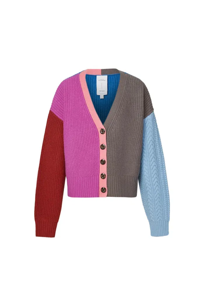 Alba Multi-Color Cardigan in Wool Yarn