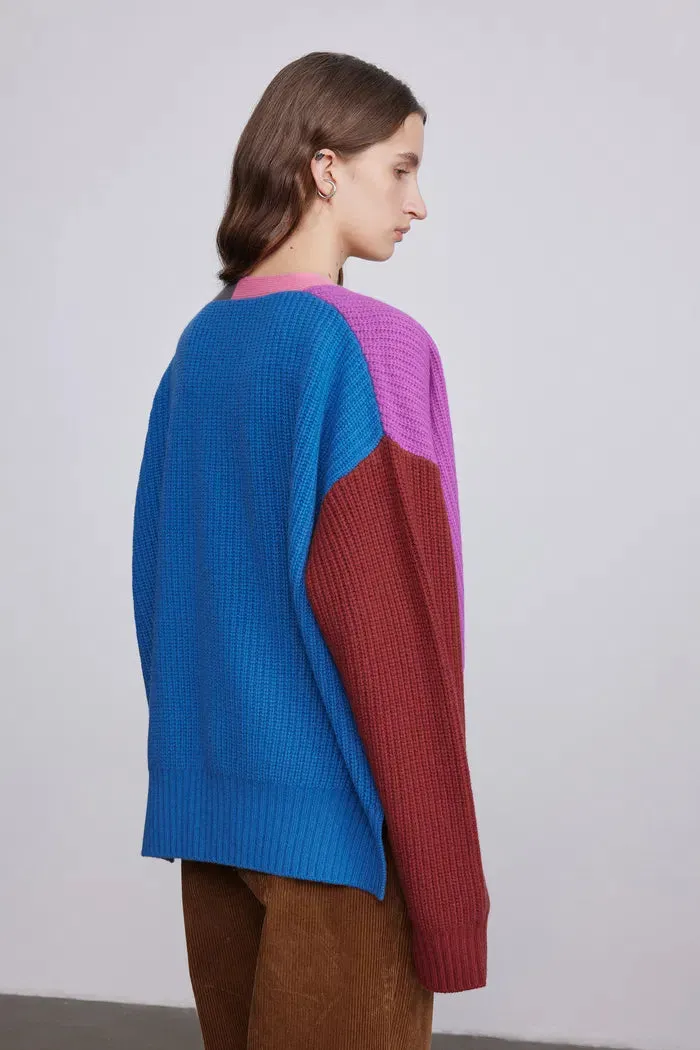 Alba Multi-Color Cardigan in Wool Yarn