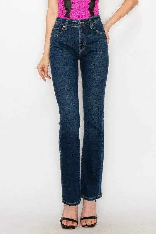 Artemis Vintage Plus Size - High Rise Skinny Bootcut Jeans In Dark