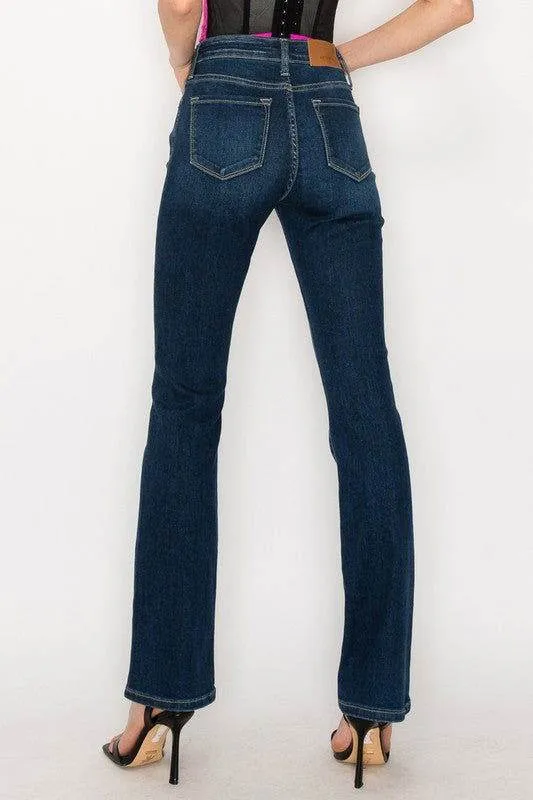 Artemis Vintage Plus Size - High Rise Skinny Bootcut Jeans In Dark