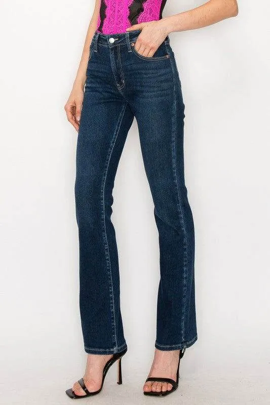 Artemis Vintage Plus Size - High Rise Skinny Bootcut Jeans In Dark