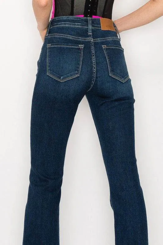 Artemis Vintage Plus Size - High Rise Skinny Bootcut Jeans In Dark