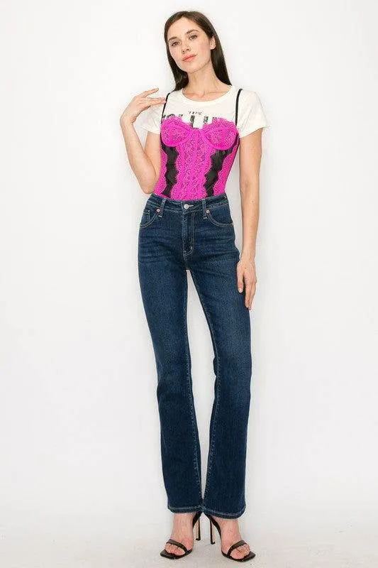 Artemis Vintage Plus Size - High Rise Skinny Bootcut Jeans In Dark