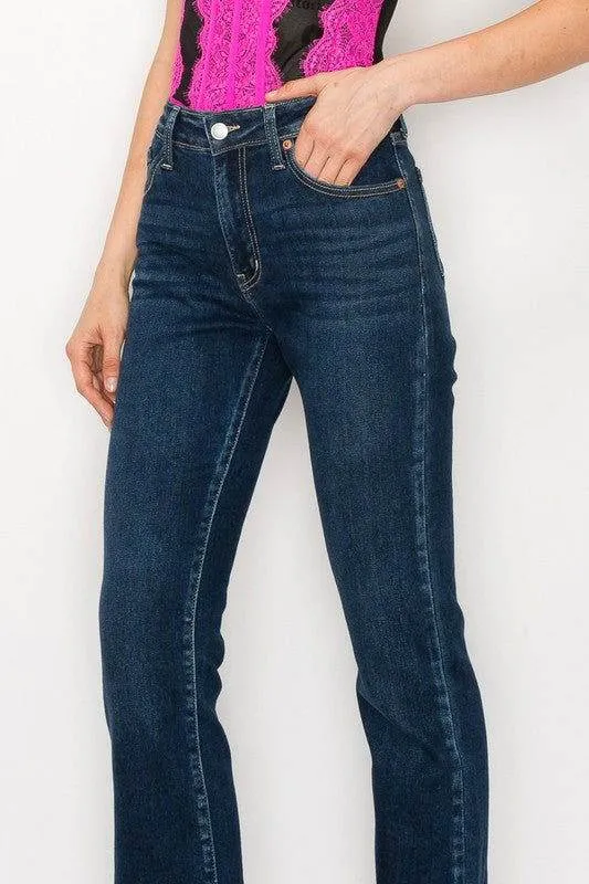 Artemis Vintage Plus Size - High Rise Skinny Bootcut Jeans In Dark