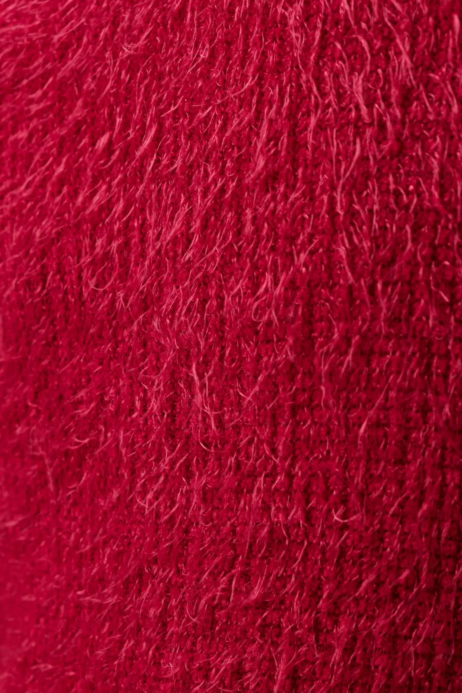 Blanka Eyelash Long Sleeve Deep Red Jumper