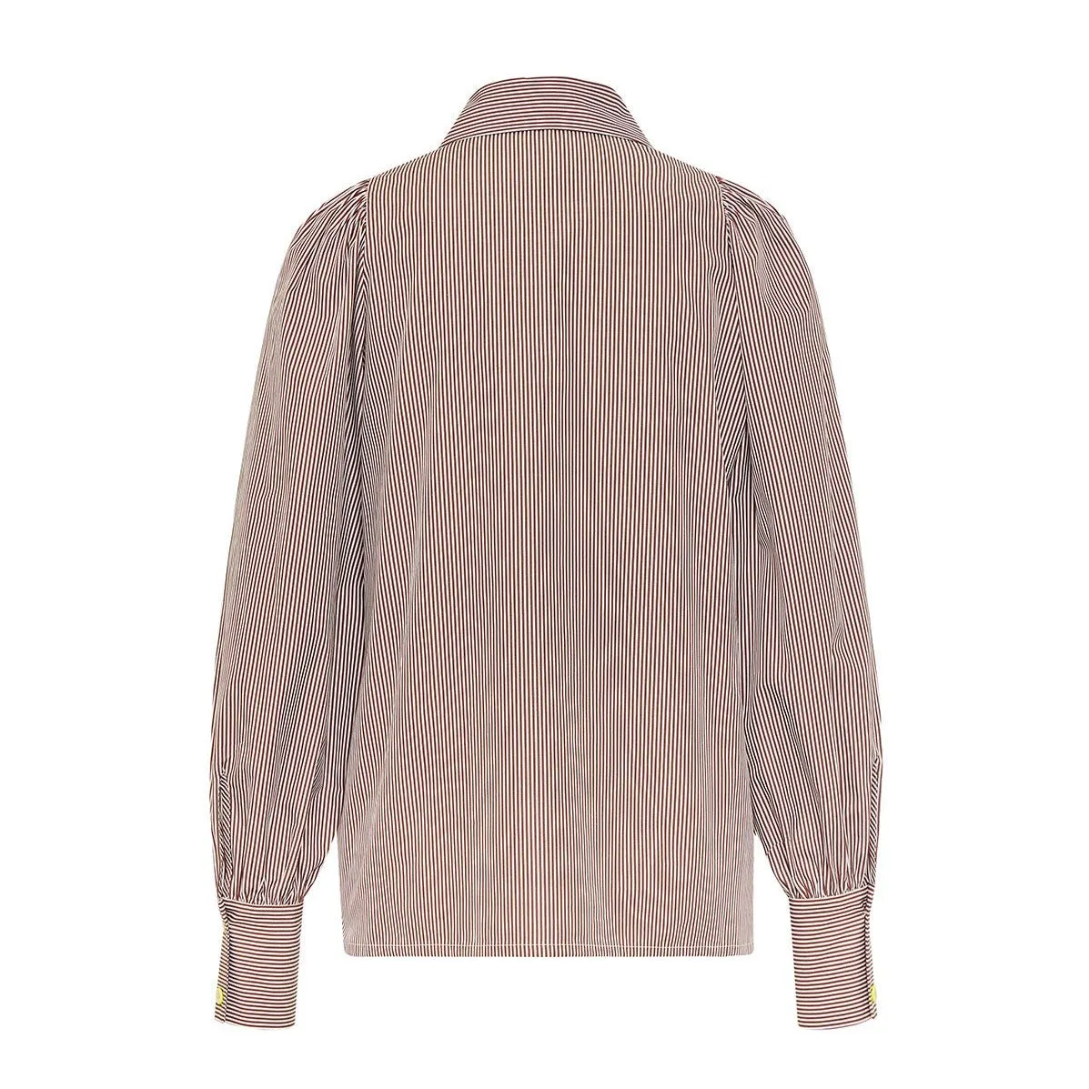 Blouson Striped Blouse - Pinstripe with Neon Frill