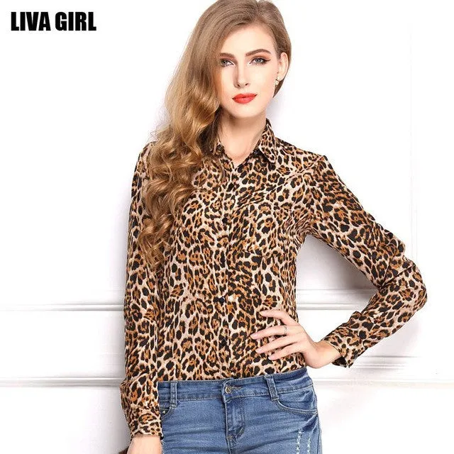 Casual Long Sleeve Blouse Shirt Women Tops 10 Colors Printed Chiffon Blusas Office Ladies Style Fashion Shirt Tops
