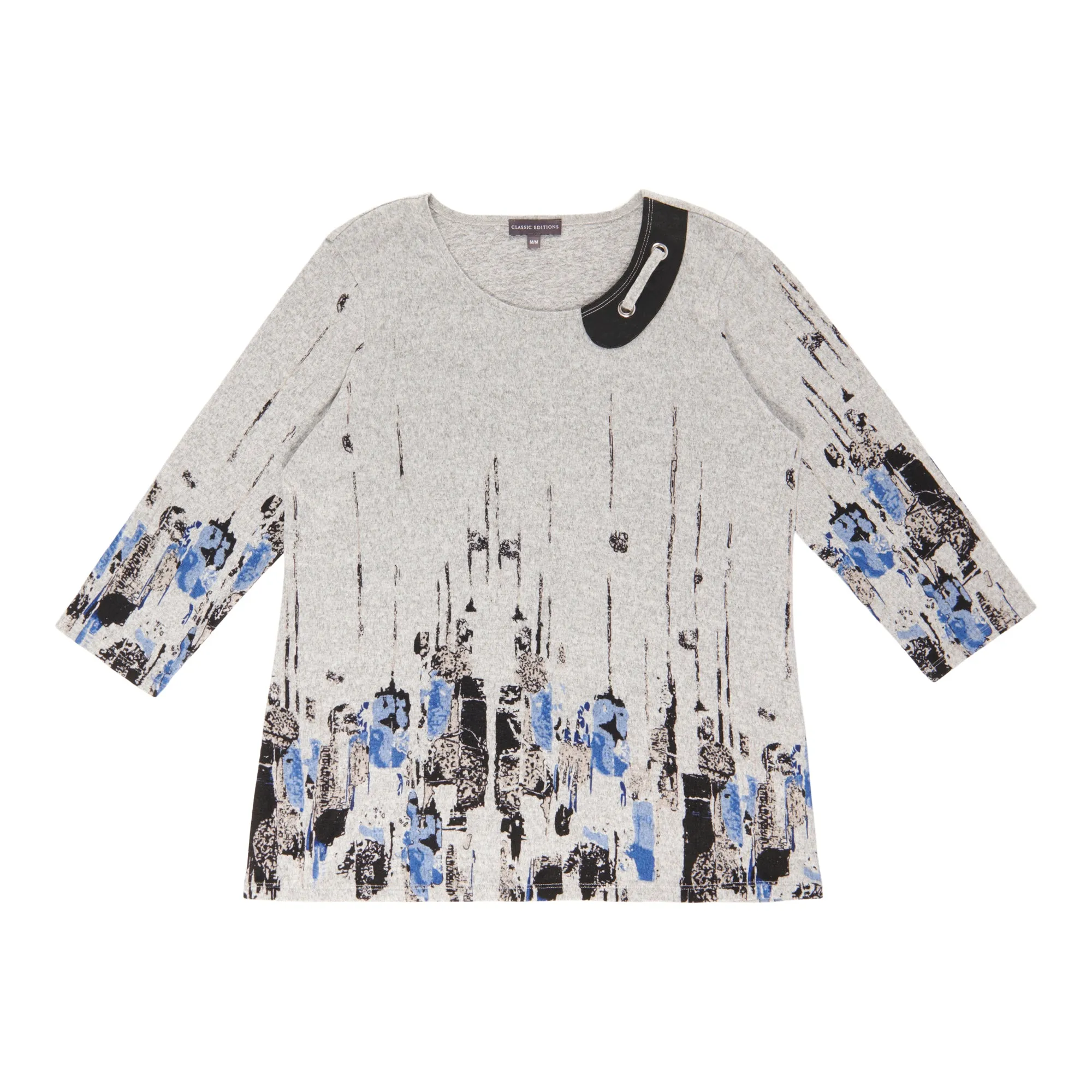 Classic Editions Women's 3/4 Sleeve Crew Neck Sweater