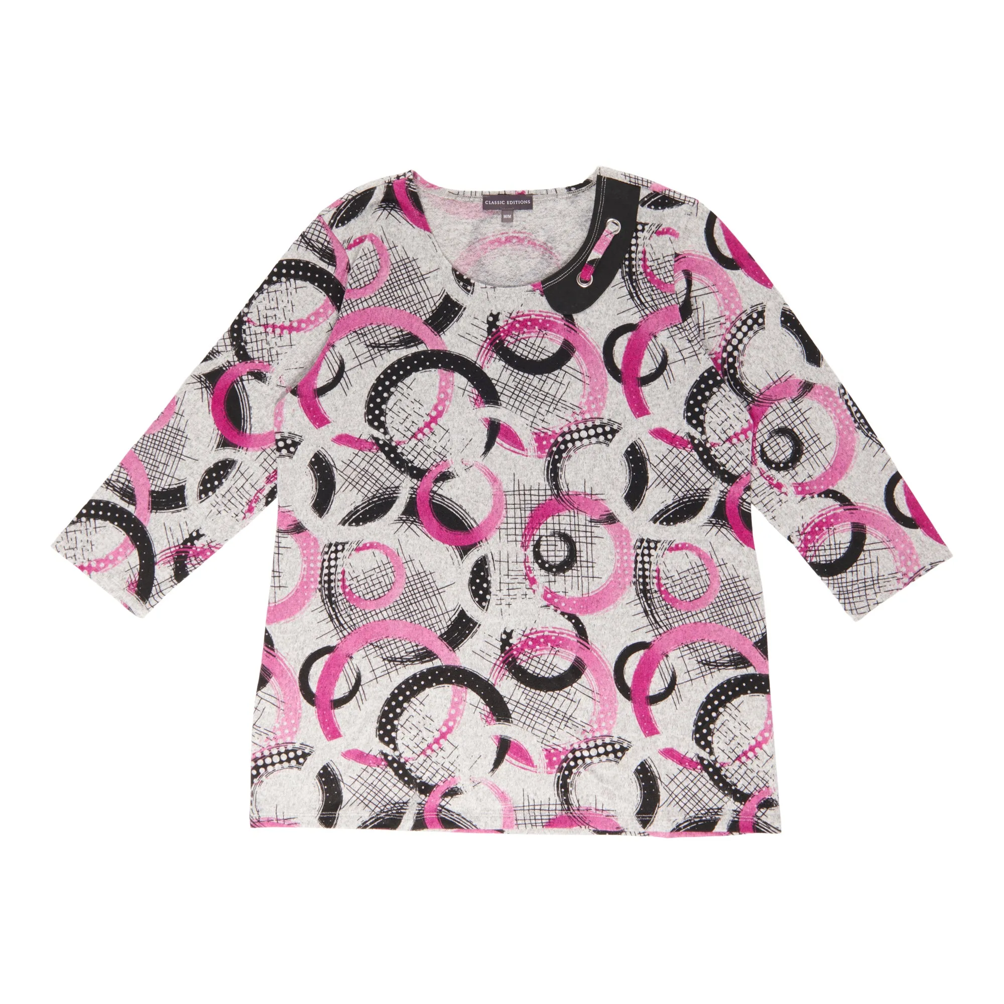 Classic Editions Women's 3/4 Sleeve Crew Neck Sweater