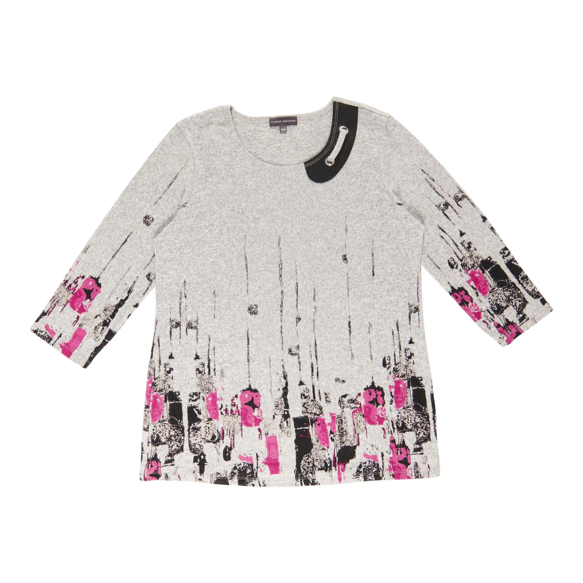 Classic Editions Women's 3/4 Sleeve Crew Neck Sweater