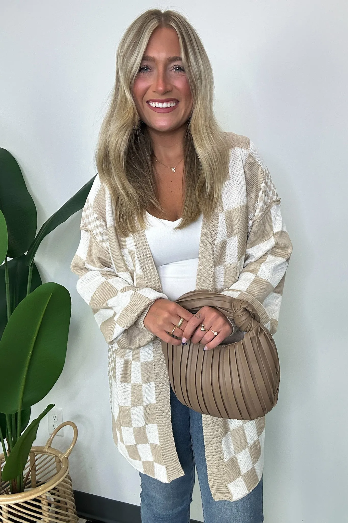 Coffeehouse Multi Check Cardigan - FINAL SALE