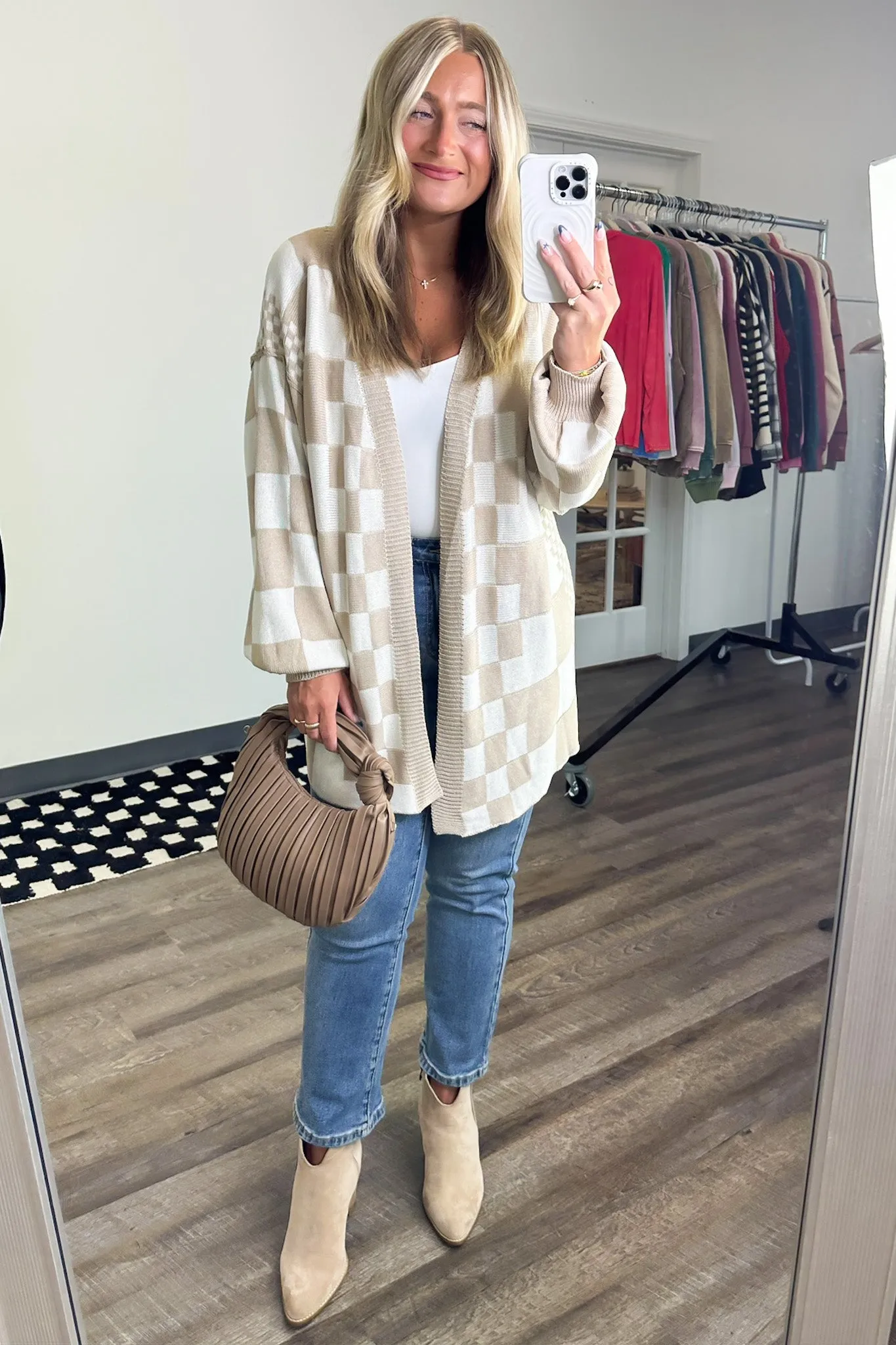 Coffeehouse Multi Check Cardigan - FINAL SALE