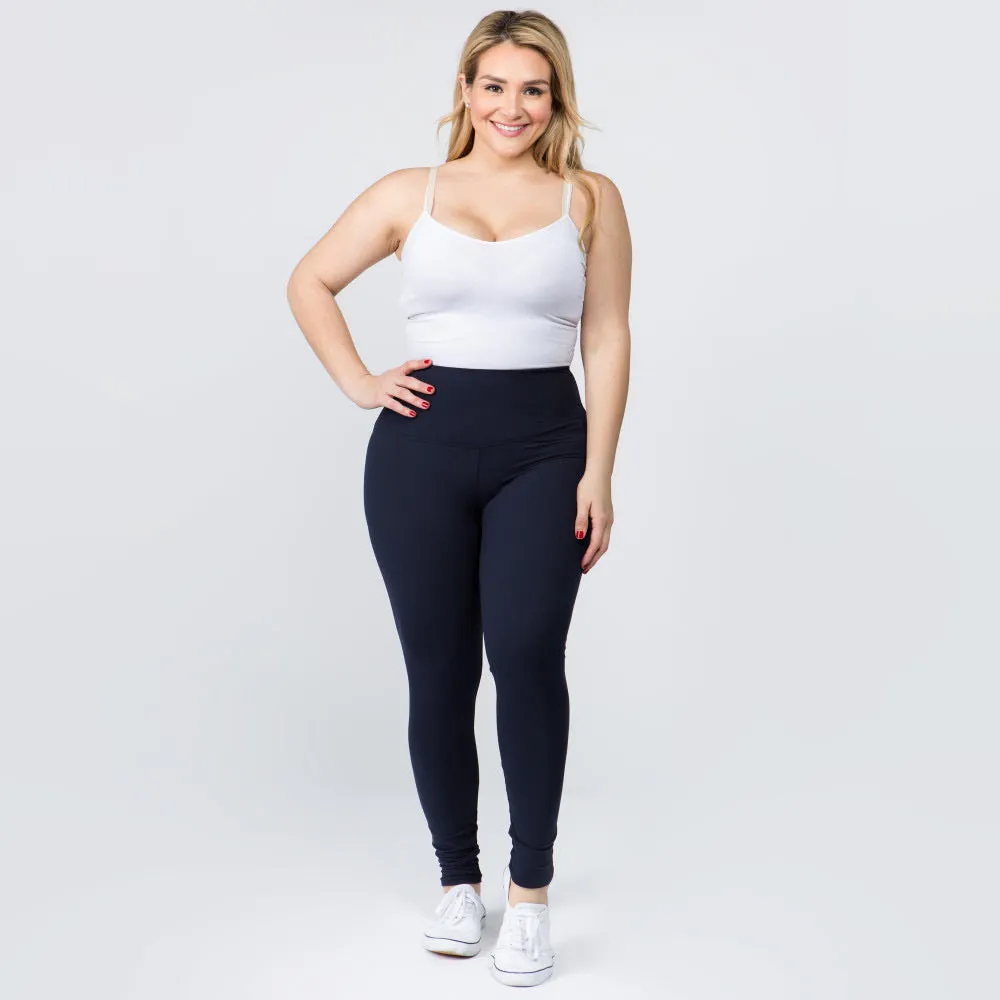 Curvy Full Length Brushed Leggings w/Wide Band