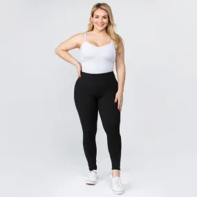 Curvy Full Length Brushed Leggings w/Wide Band