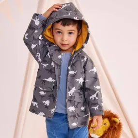 Dinosaur Colour Change Raincoat Charcoal