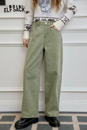 ELFSACK 2024 Autumn New Arrivals Loose straight jeans for women, casual and versatile wide-leg pants