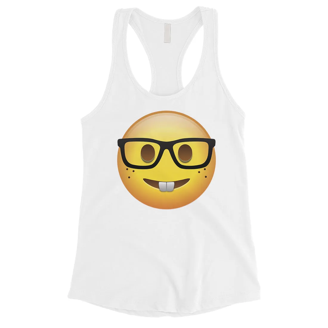 Emoji-Nerd Womens Simple Basic Loving Happy Cool Tank Top Gag Gift