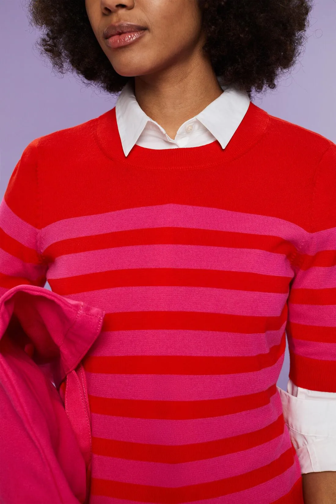 ESPRIT Striped Crew Neck Cotton Sweater