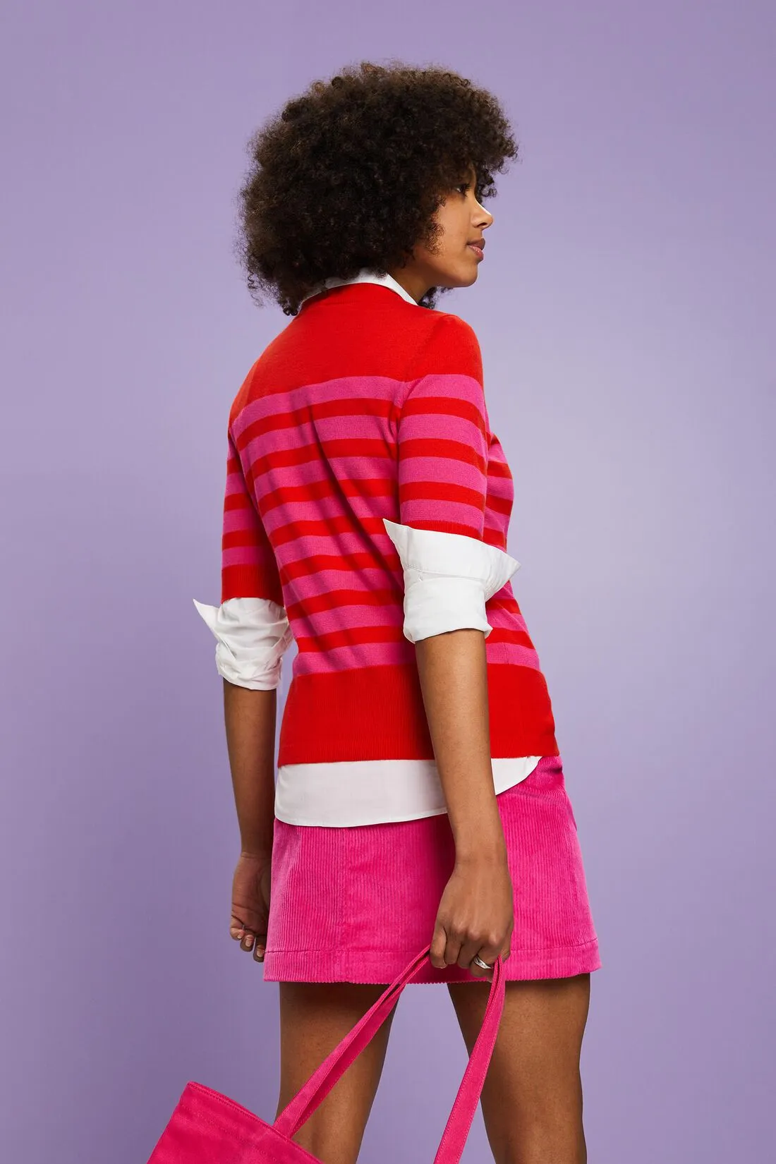 ESPRIT Striped Crew Neck Cotton Sweater