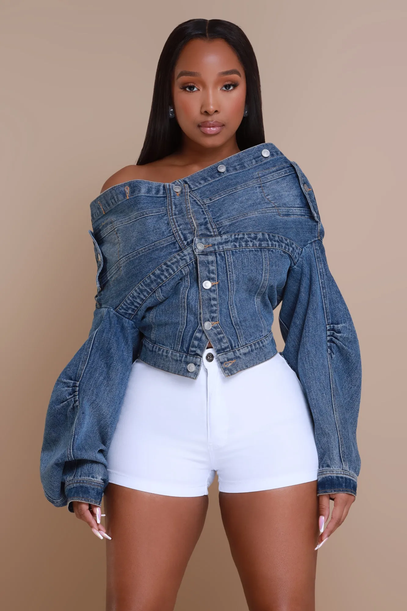 Fingers Crossed Denim Jacket - Medium Wash
