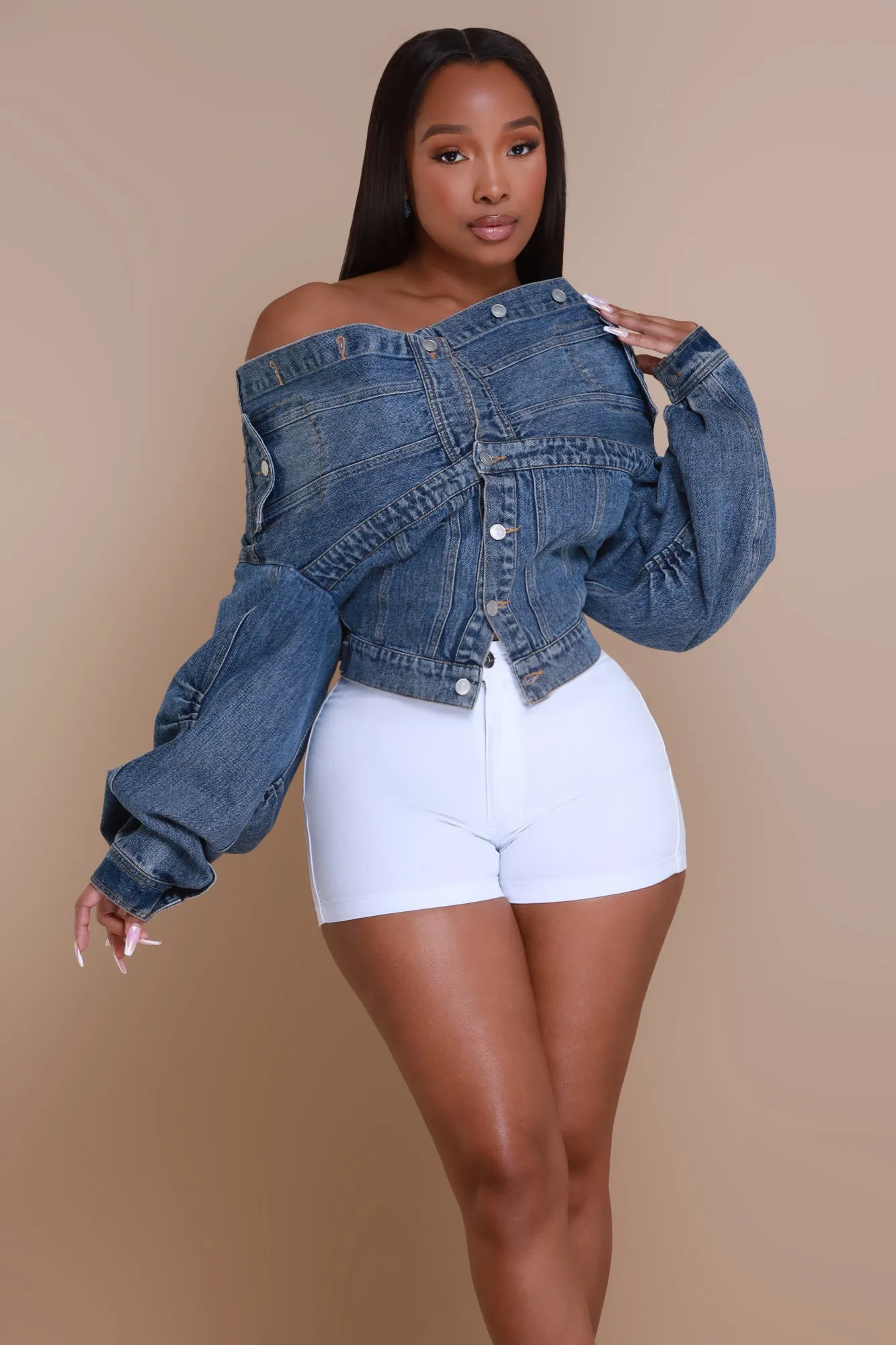 Fingers Crossed Denim Jacket - Medium Wash