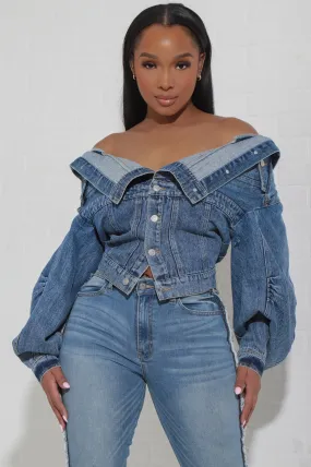 Fingers Crossed Denim Jacket - Medium Wash
