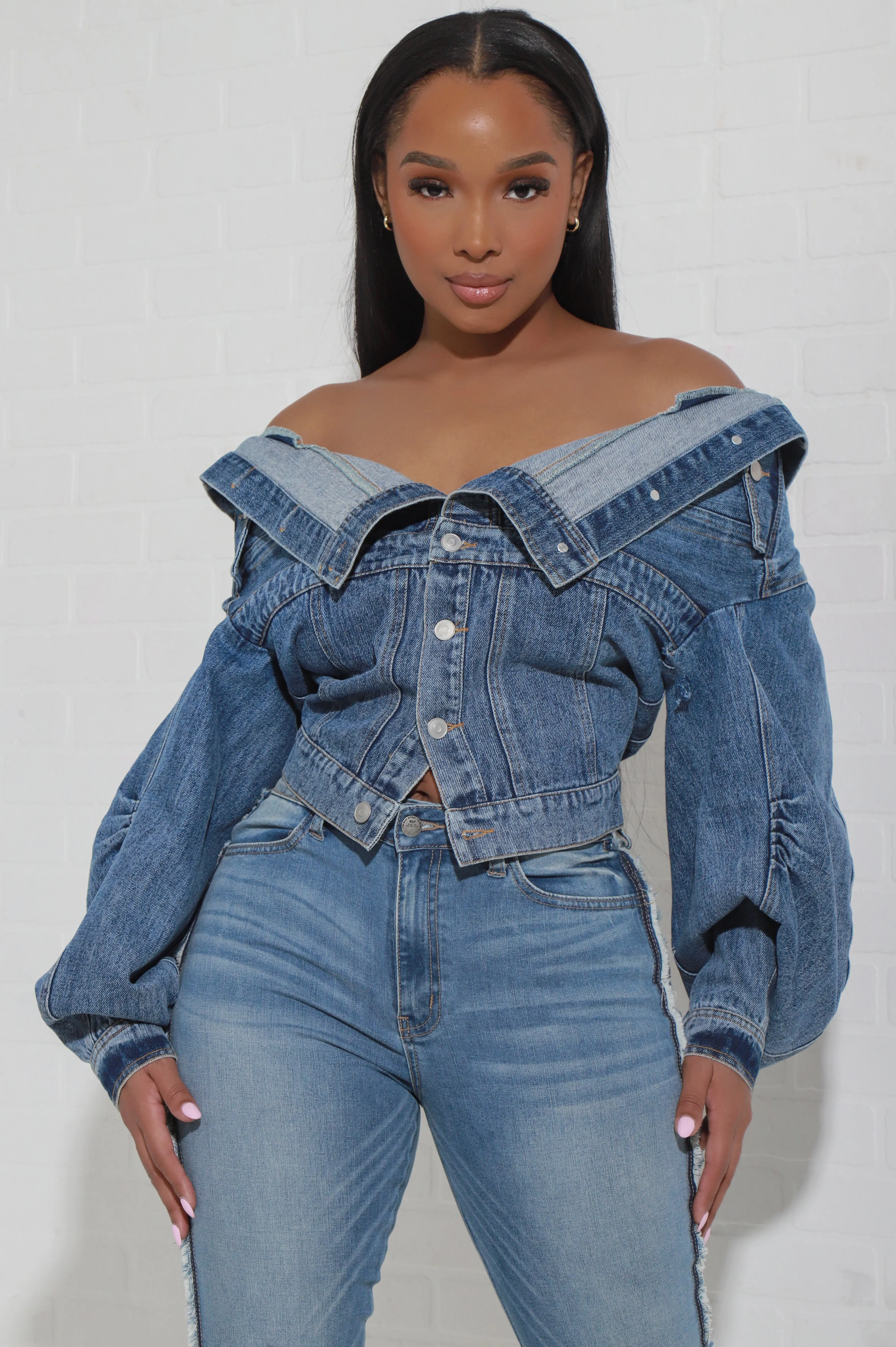 Fingers Crossed Denim Jacket - Medium Wash