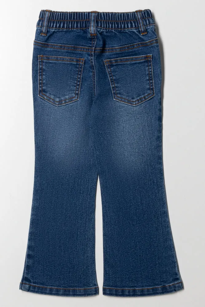 Flare Leg Denim Jeans Blue