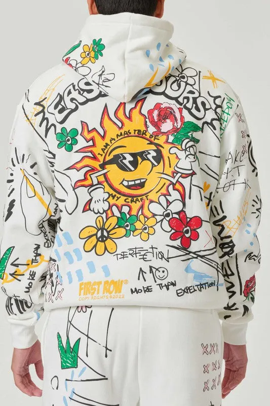 FS Allover Hand Drawing 7 Chenille Patch Hoodie