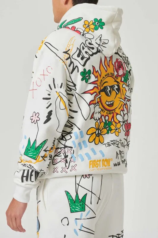 FS Allover Hand Drawing 7 Chenille Patch Hoodie