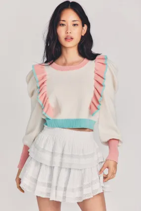 Greece Ruffle Cashmere-Wool Sweater