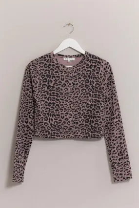 Hazel Blues® |  HYFVE Animal Print Snap Down Crop Cardigan