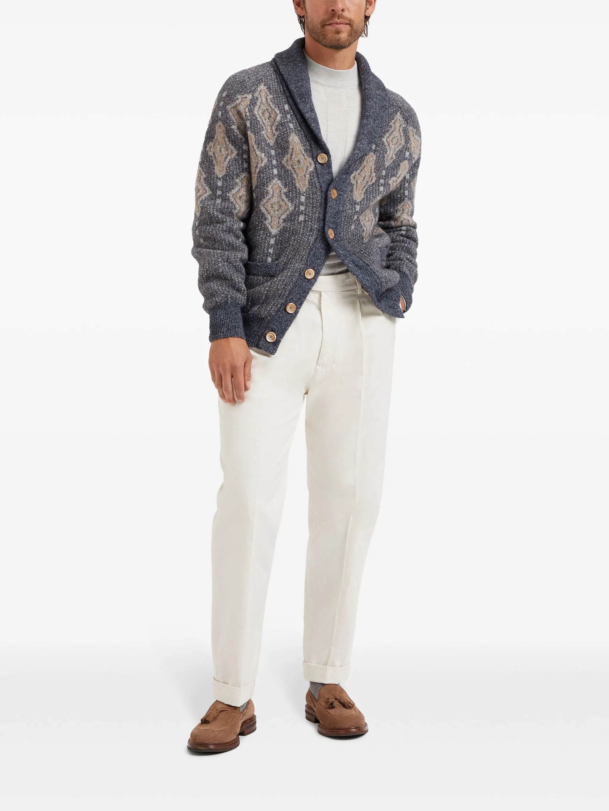Intarsia-Knit Cardigan