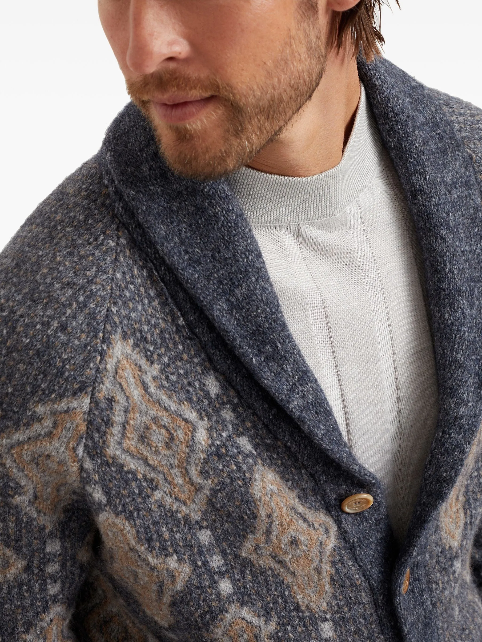 Intarsia-Knit Cardigan