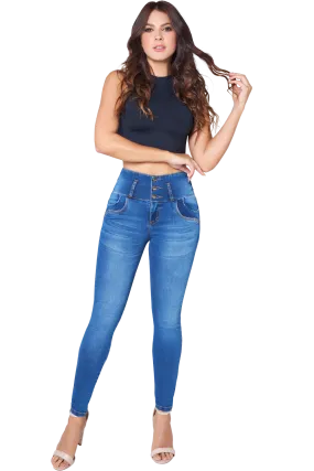 Jackie London Jeans 2204 - High Rise Skinny Push-Up Distressed Jeans