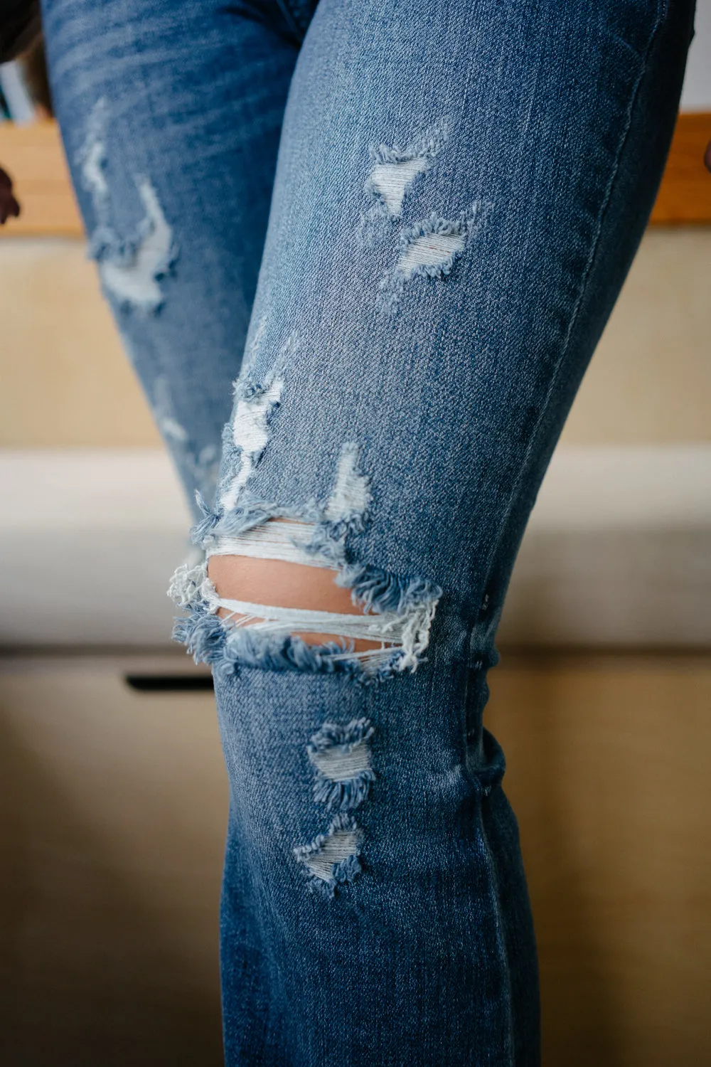 Judith Button Fly Trouser Flare Jeans