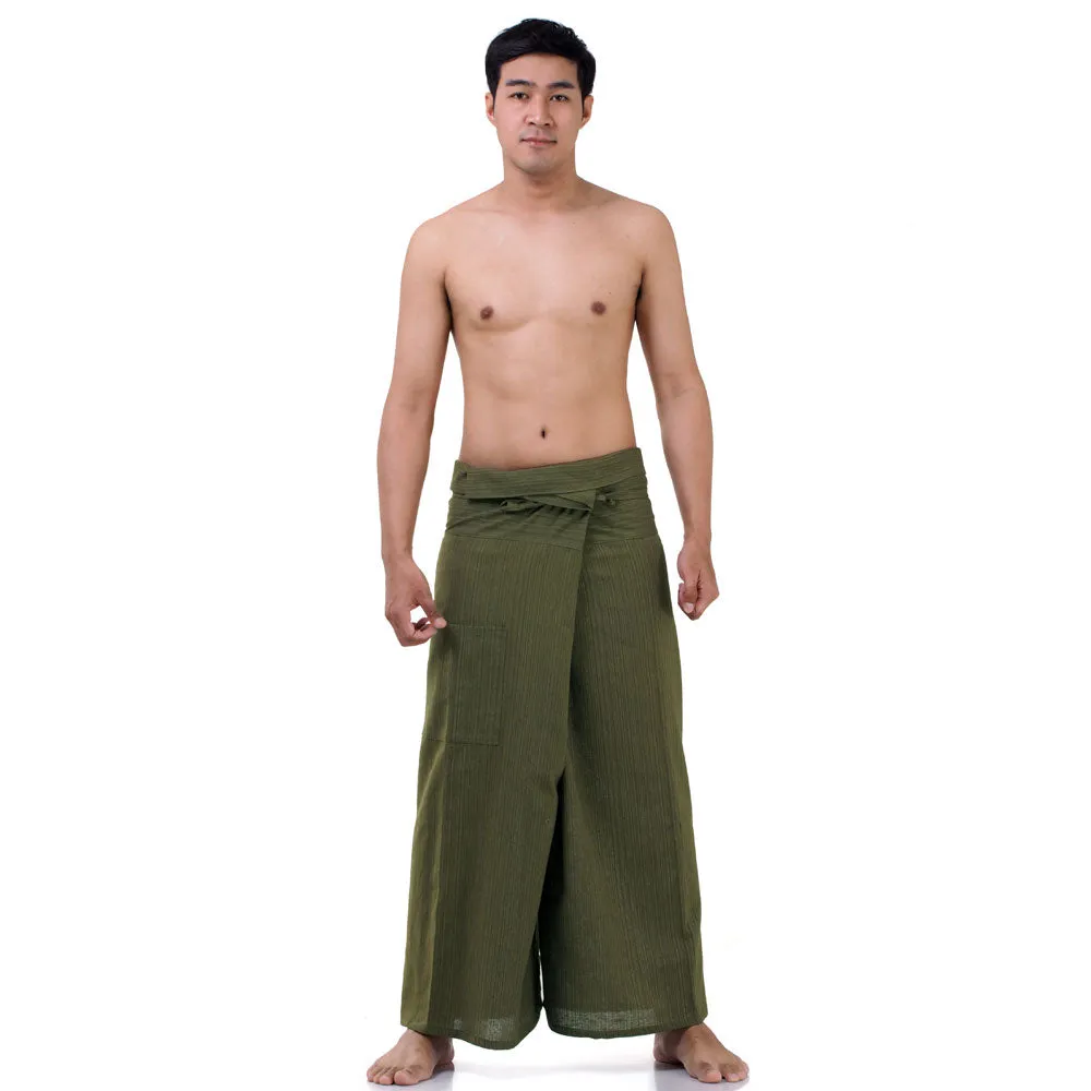 Jungle Green Men's Pinstripe Thai Fisherman Pants