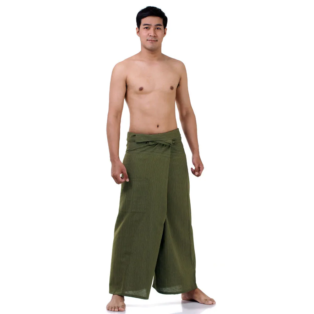 Jungle Green Men's Pinstripe Thai Fisherman Pants