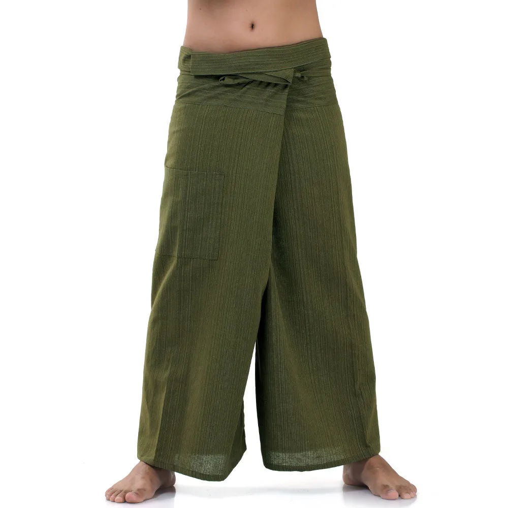 Jungle Green Men's Pinstripe Thai Fisherman Pants