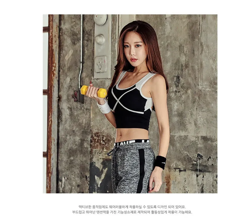 Korean Yoga Women Fitness Innerwear Breathable Quick Dry Tank Top Jogging Sporty Activewear