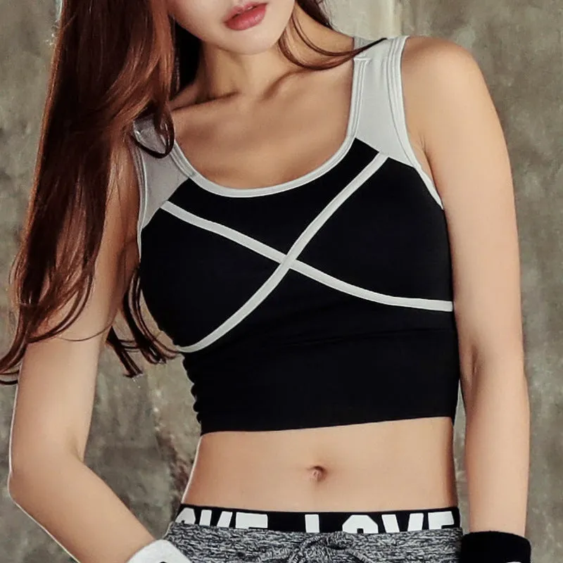 Korean Yoga Women Fitness Innerwear Breathable Quick Dry Tank Top Jogging Sporty Activewear